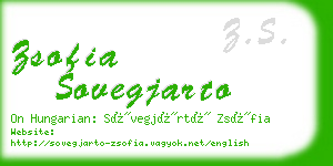 zsofia sovegjarto business card